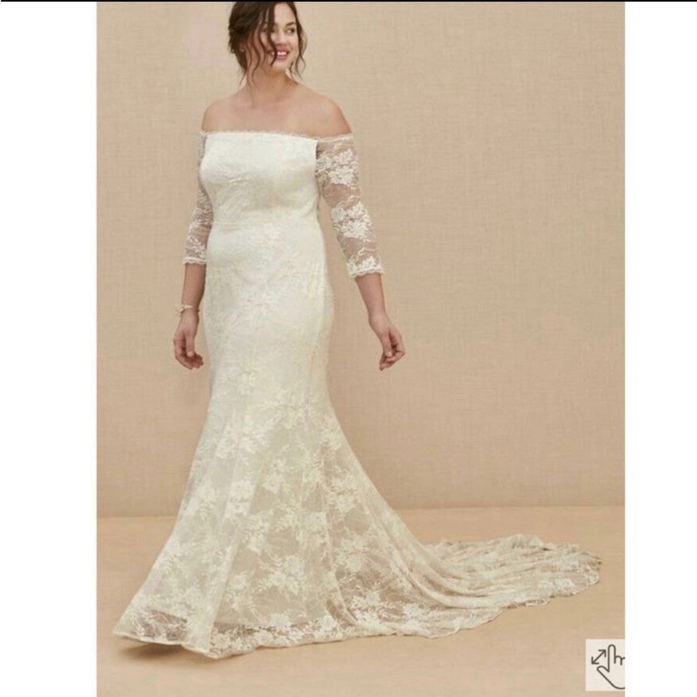 Torrid Off-Shoulder Lace Wedding Dress - Cream